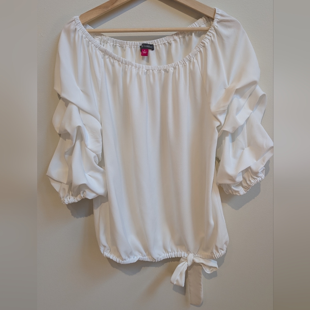 Vince Camuto Off-Shoulder Blouse – White – L